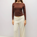 Alicia Top - Brown / Navy