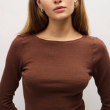 Alicia Top - Brown / Navy