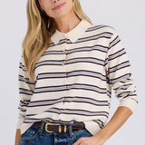 Millie Polo Cardigan - Cream Combo