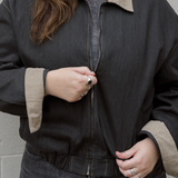 Denim Corduroy Jacket - Black / Gray