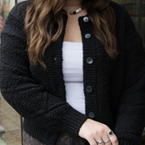 Mason Cotton Cardigan - Black