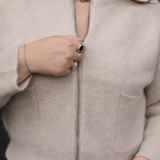 Alpaca Zip Front Jacket - Smoke