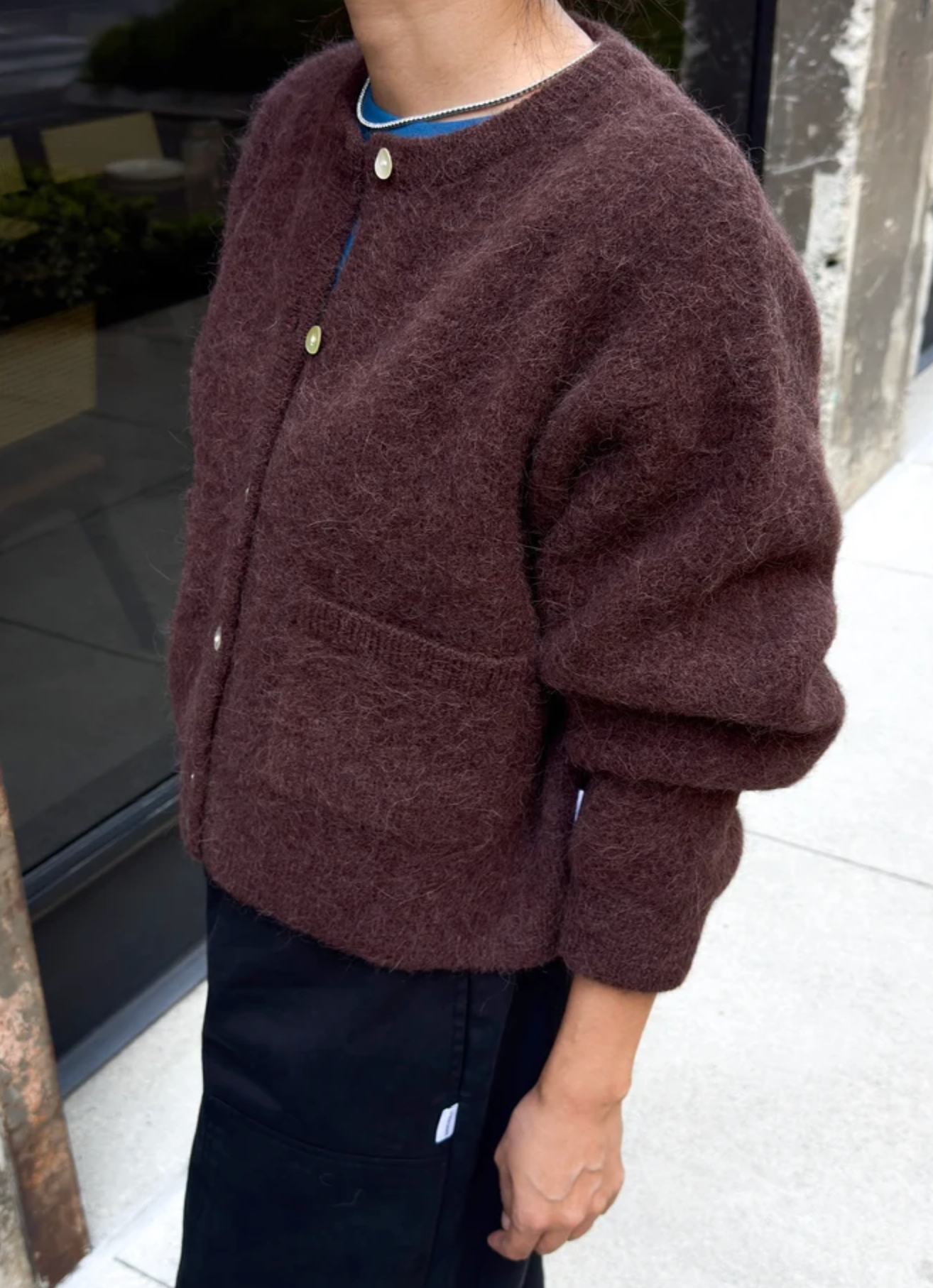 Amelie Alpaca Cardigan - Chocolate