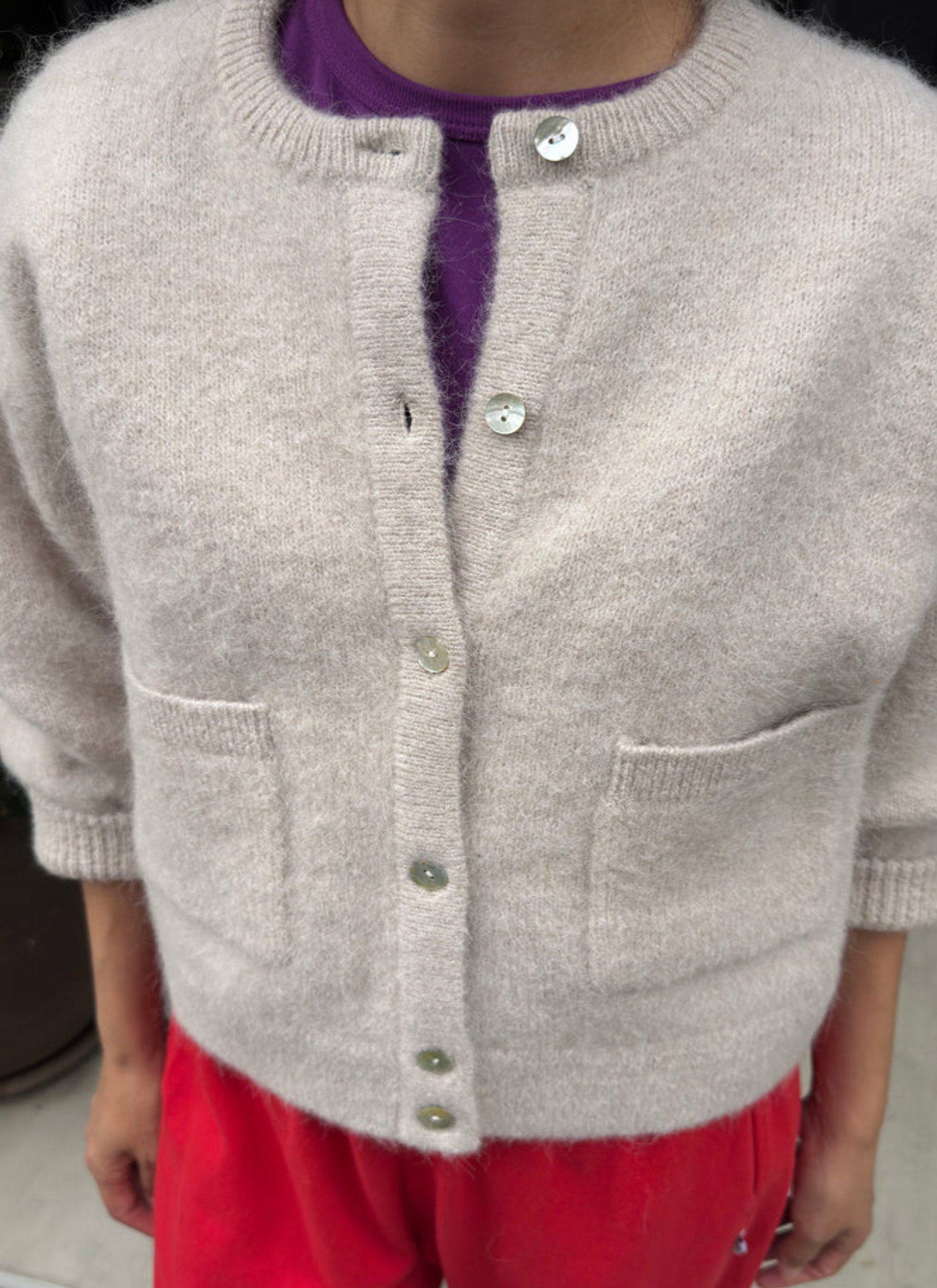 Amelie Alpaca Cardigan - Smoke
