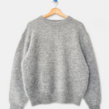 Elio Crew Neck Alpaca Sweater - Ht. Grey
