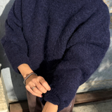 Elio Crew Neck Alpaca Sweater - Navy