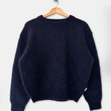 Elio Crew Neck Alpaca Sweater - Navy