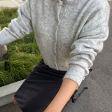 Ayla Mohair Cardigan - Ht. Grey
