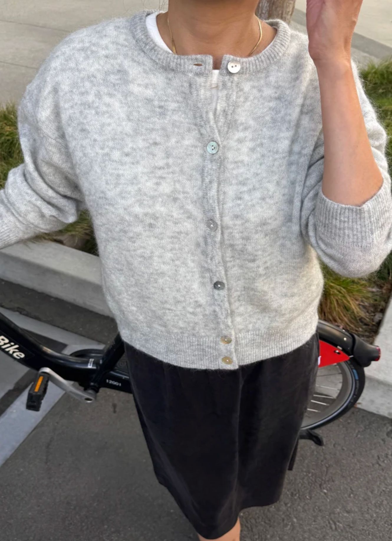 Ayla Mohair Cardigan - Ht. Grey