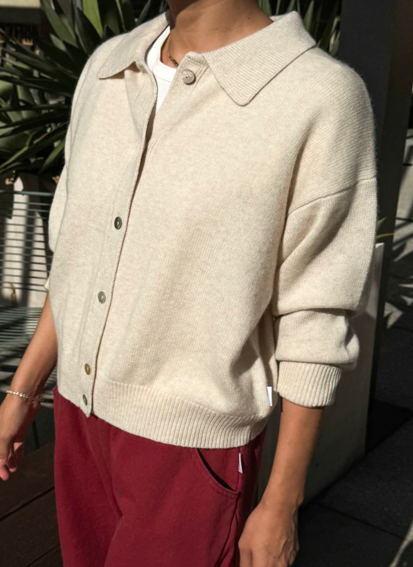 Lou Cashmere Cardigan - Oatmeal