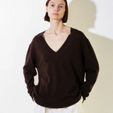 Classic V Neck Sweater - Dark Brown