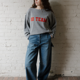Oversized Crew Sweatshirt - Heather Grey