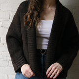 Rue Ribbed Cardigan - Chocolate