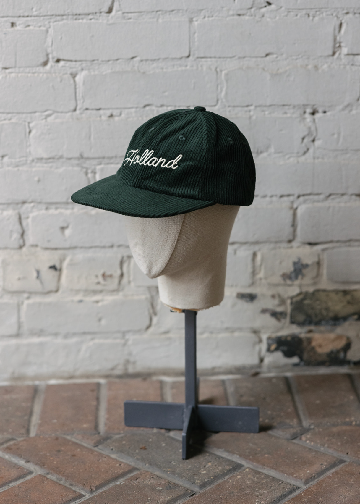 Holland Corduroy Hat - Cream / Forest