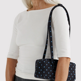 Small Nylon Bowler Bag - Black / Sky Micro Dot