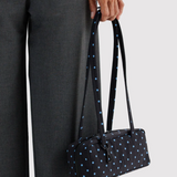 Small Nylon Bowler Bag - Black / Sky Micro Dot