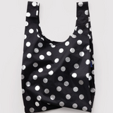 Standard Baggu - Silver Metallic Polka Dot