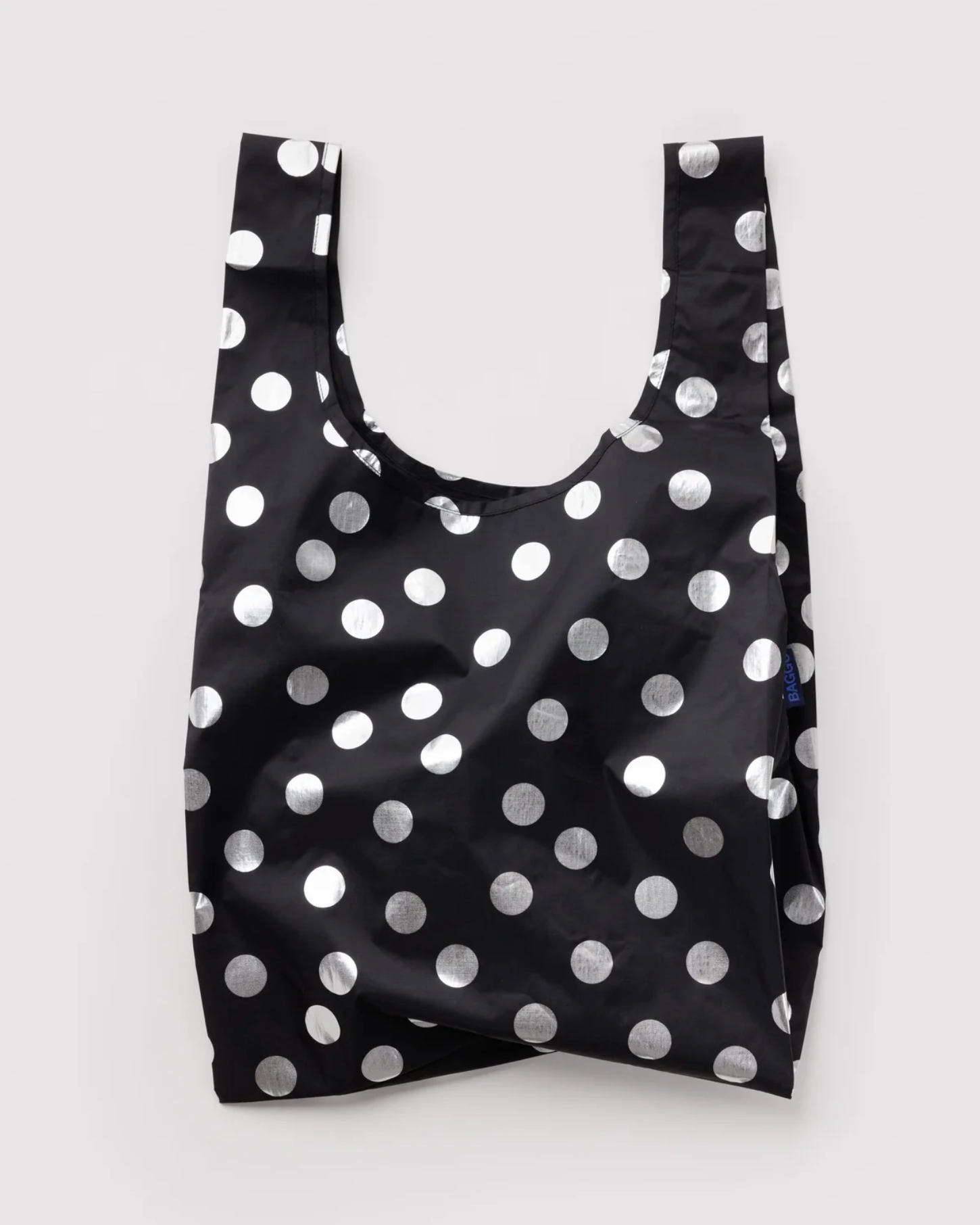 Standard Baggu - Silver Metallic Polka Dot
