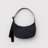 Small Nylon Crescent Bag - Black / Sky Micro Dot