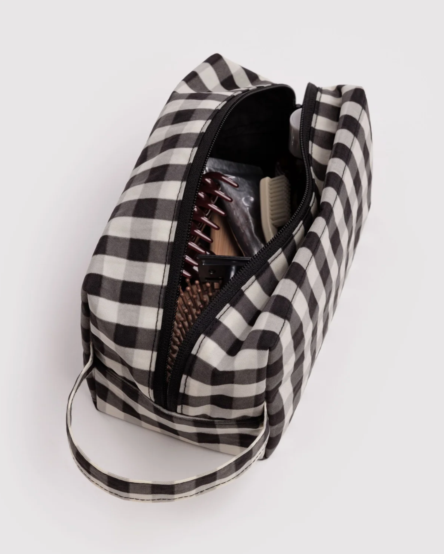 Dopp Kit - Black / Cream Gingham