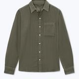 Herringbone Flannel Shirt - Olive