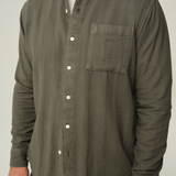 Herringbone Flannel Shirt - Olive