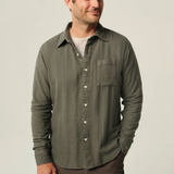 Herringbone Flannel Shirt - Olive