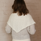 Mohair Pointelle Shawl - Pearl