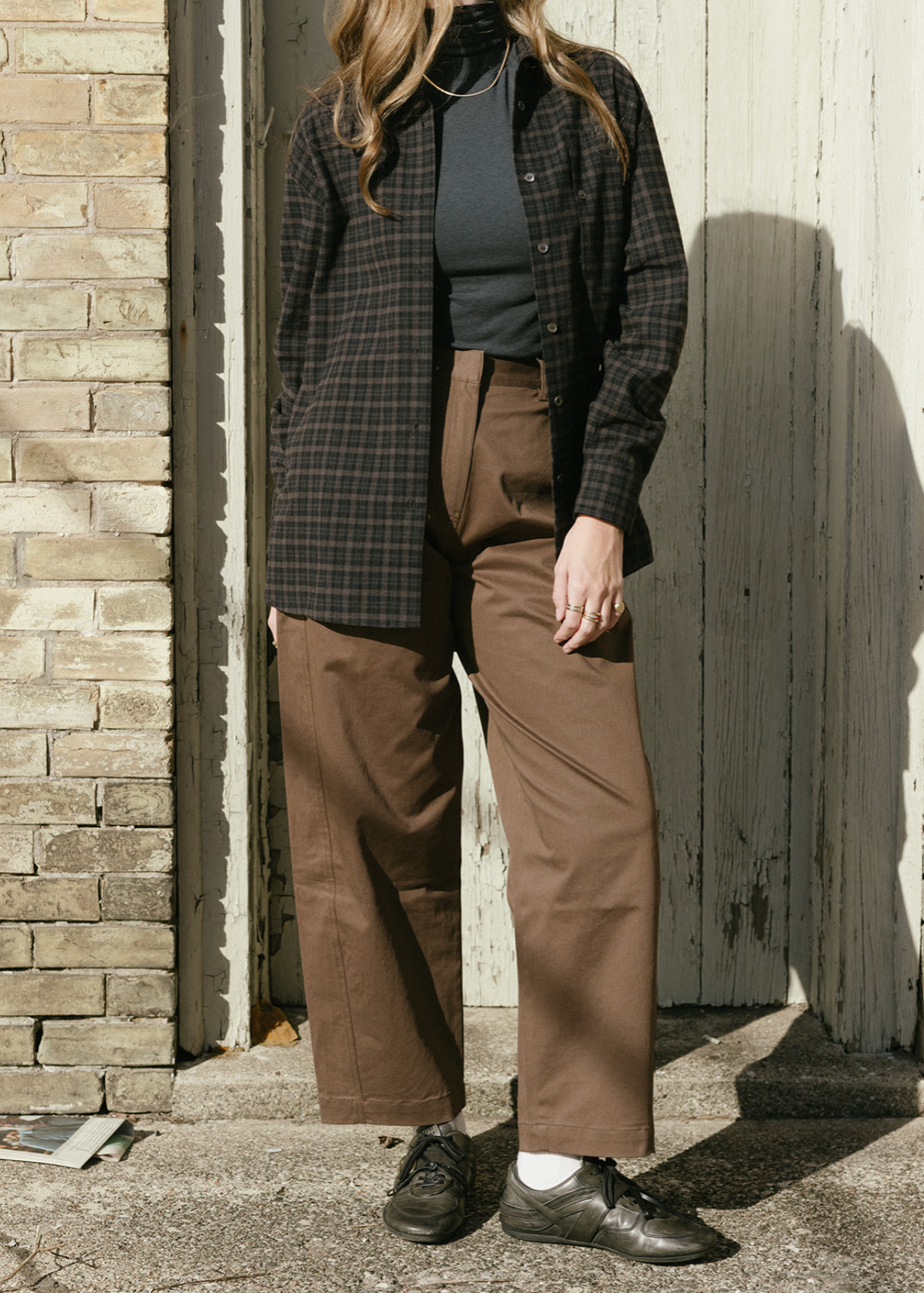 Oversized Plaid Shirt - Black Plaid