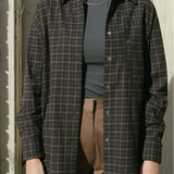 Oversized Plaid Shirt - Black Plaid