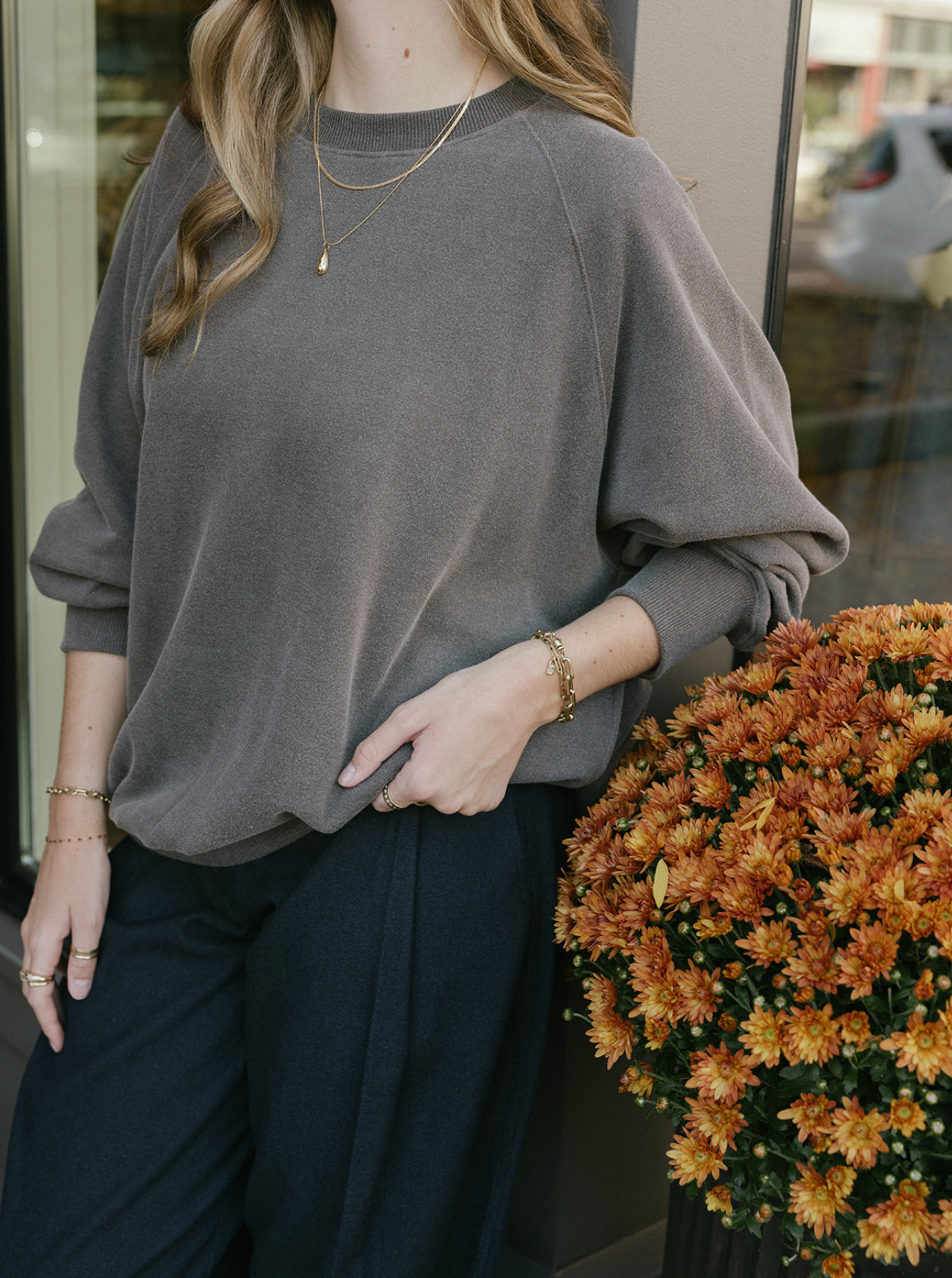 Oversized Sweatshirt - Vintage Gray