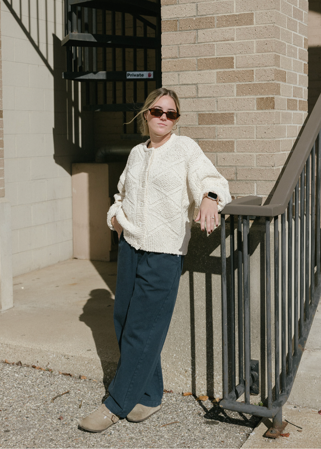Mason Cotton Cardigan - Naturel