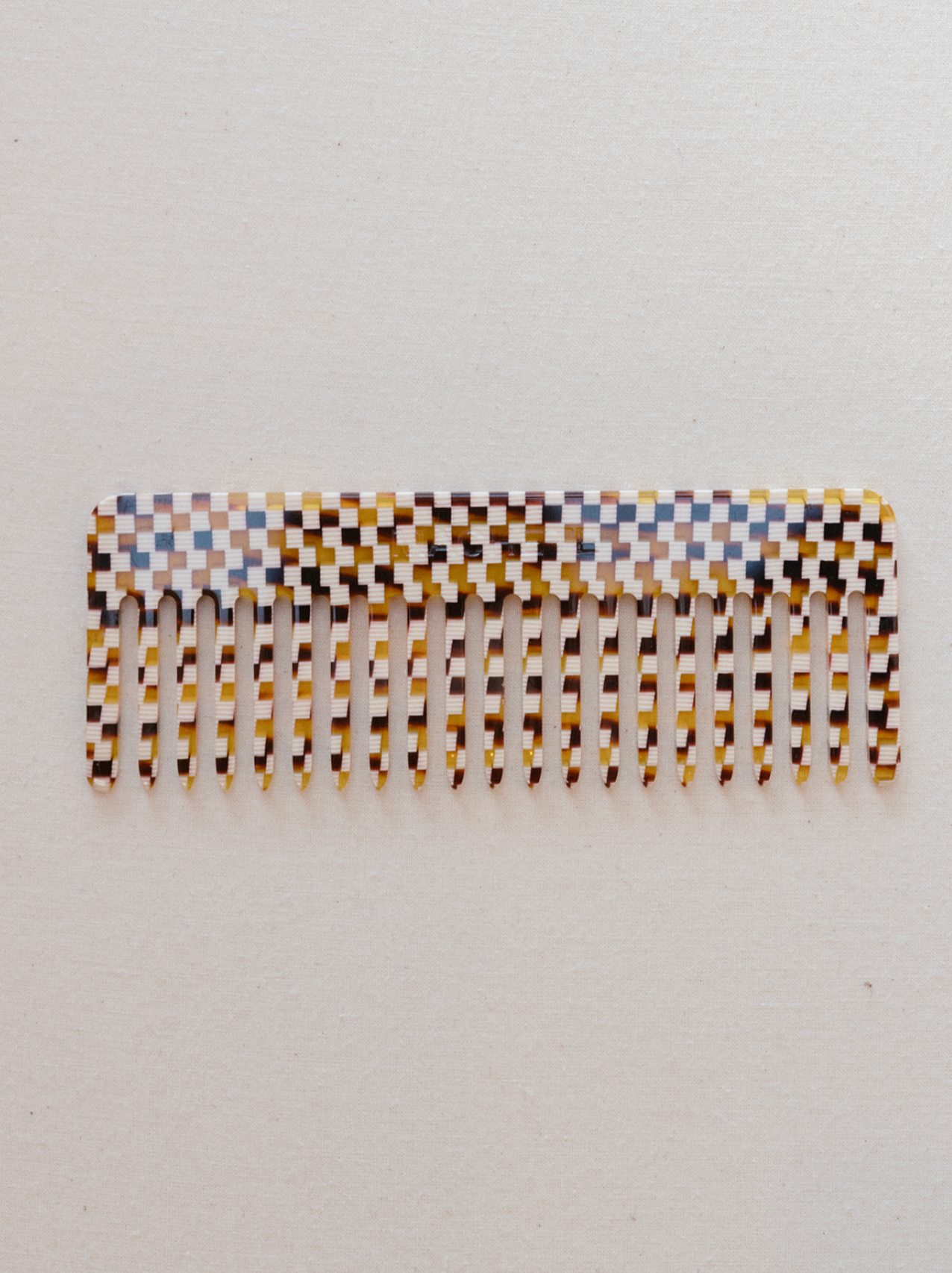 No. 2 Hair Comb - Tortoise Checker