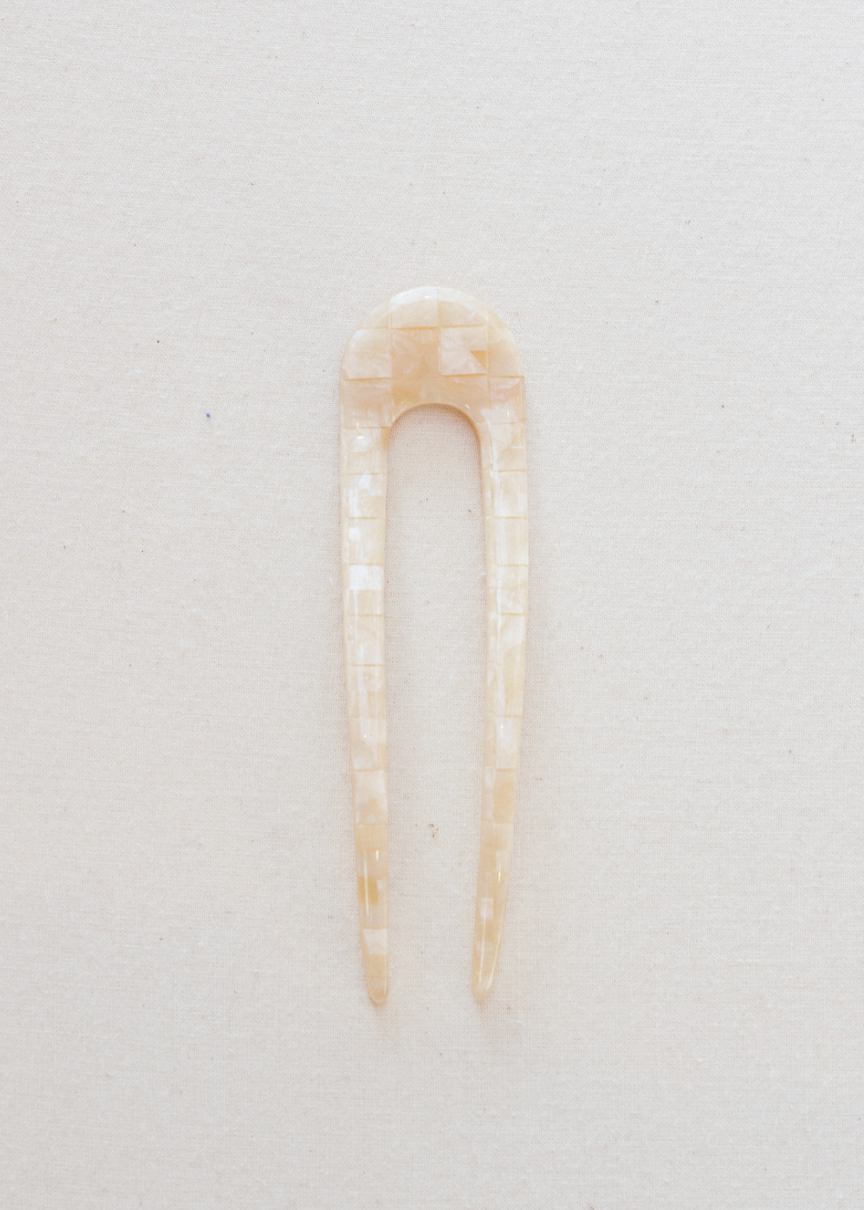 French Hair Pin - Sea Shell Checker