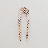 Mini French Hair Pin - Tortoise Checker