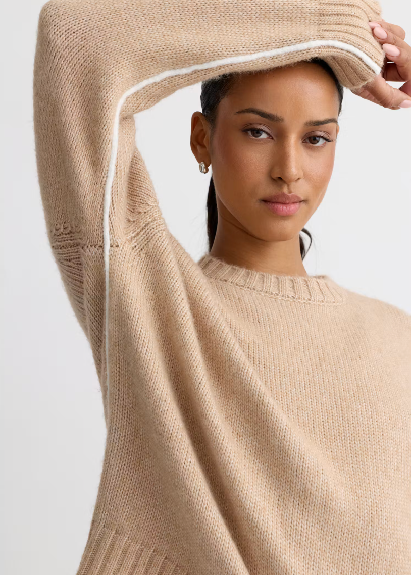 Cassidy Crewneck - Almond Combo