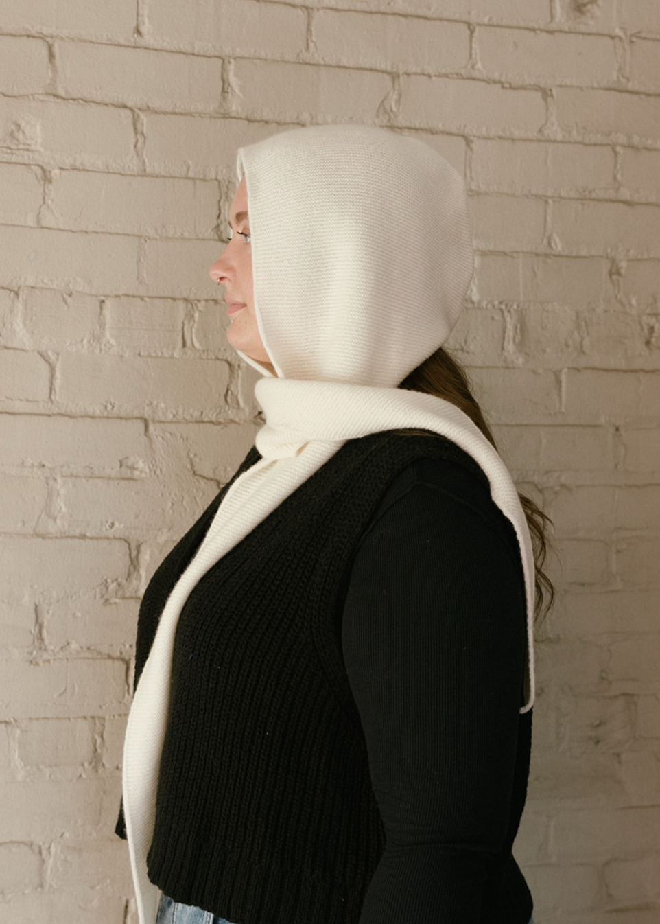 Merino Wool Hood - Milk