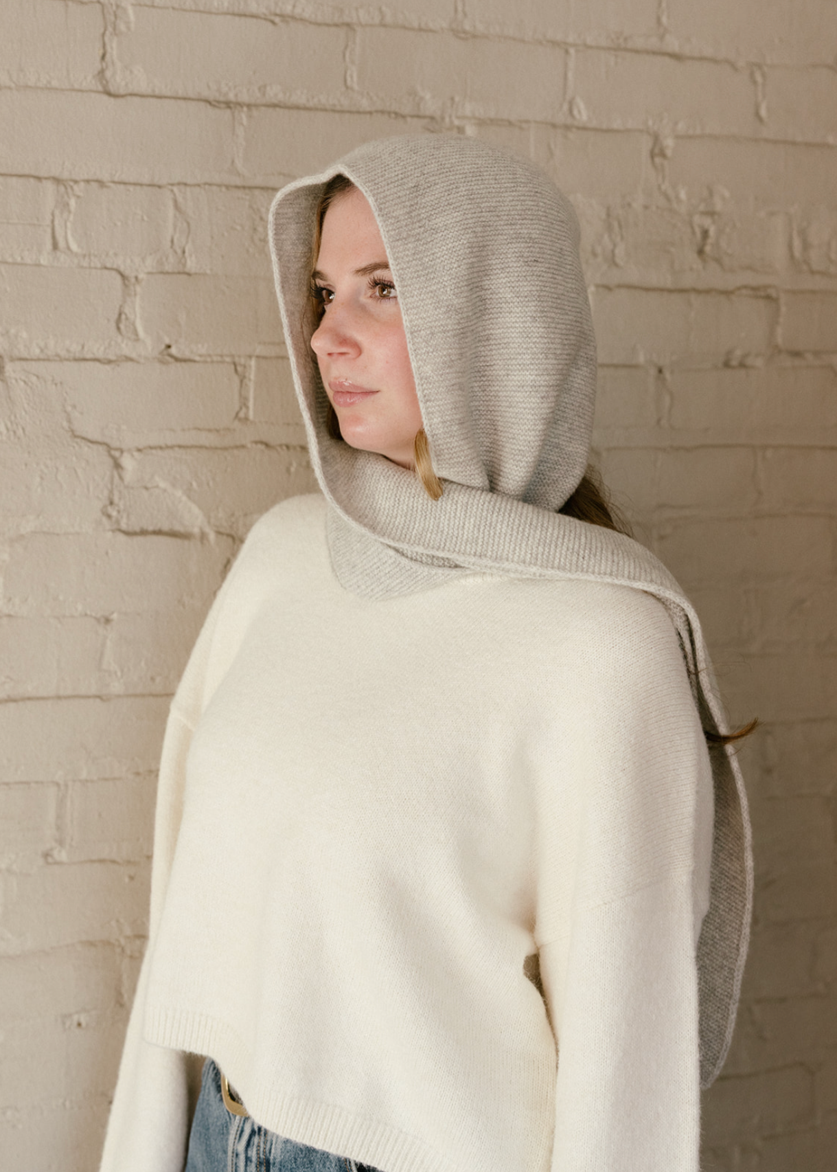 Merino Wool Hood - Light Grey