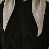 Fuzzy Wool Cravat Scarf - Lt. Grey