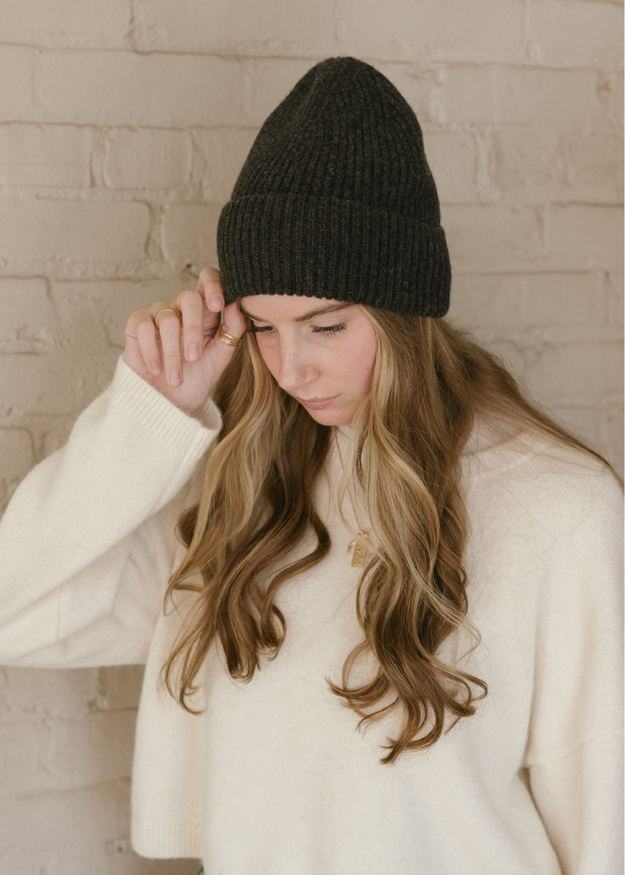 Merino Wool Everyday Beanie - Dark Grey Mélange