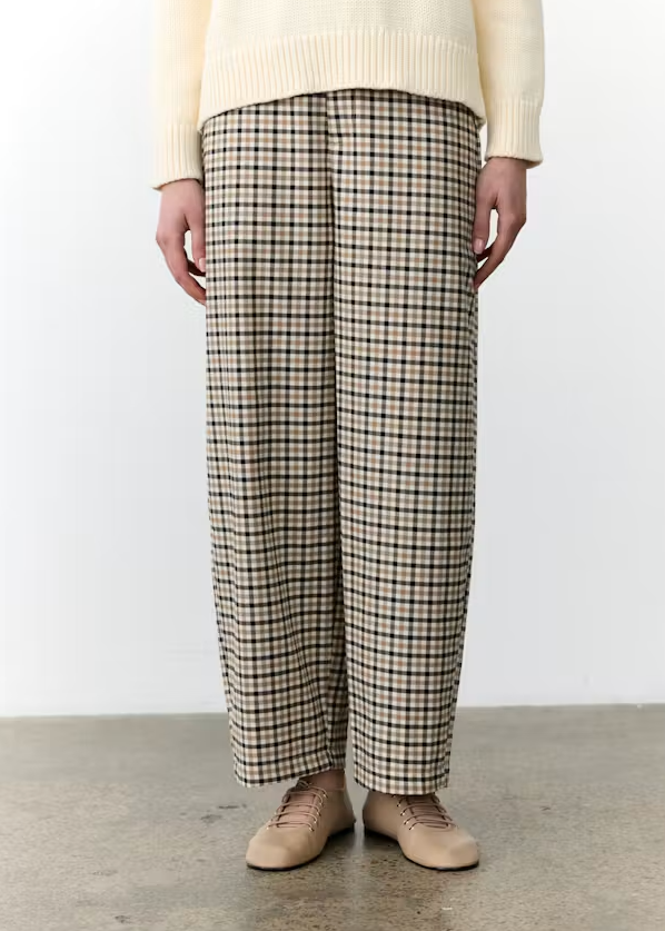 Henrik Barrel Leg Trousers - Gingham Check