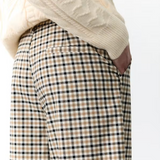Henrik Barrel Leg Trousers - Gingham Check