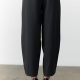 Penelope Barrel Leg trousers - Charcoal Stripe
