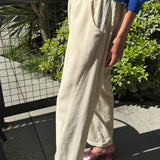 Soft Corduroy Arc Pant - Ecru