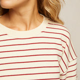 Niall Pullover - Red / Natural Stripe