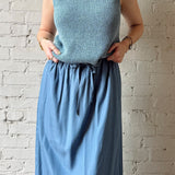 Boat Neck Tank Top - Blue
