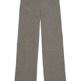 Sweater Rib Kick Flare Pants - Charcoal Grey