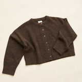 Estelle Fluffy Knit Cardigan - Chocolate