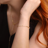 Paperclip + Pearl Bracelet - Gold