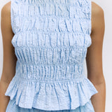 Allyson Smocked Sleeveless Blouse